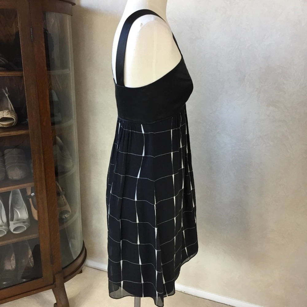 Express Black Patterned Polyester/ Chiffon Dress - image 4